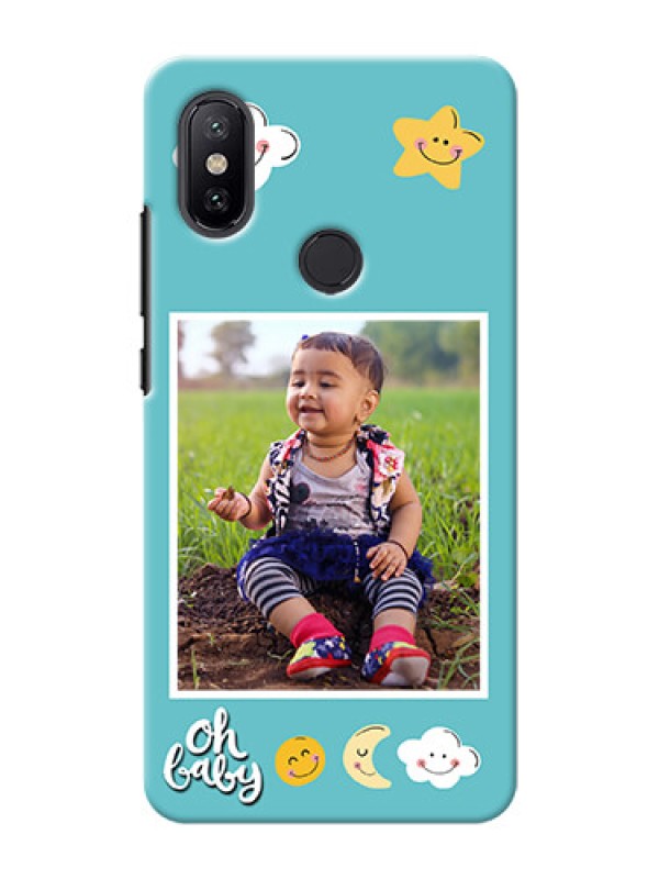Custom Xiaomi Mi A2 kids frame with smileys and stars Design