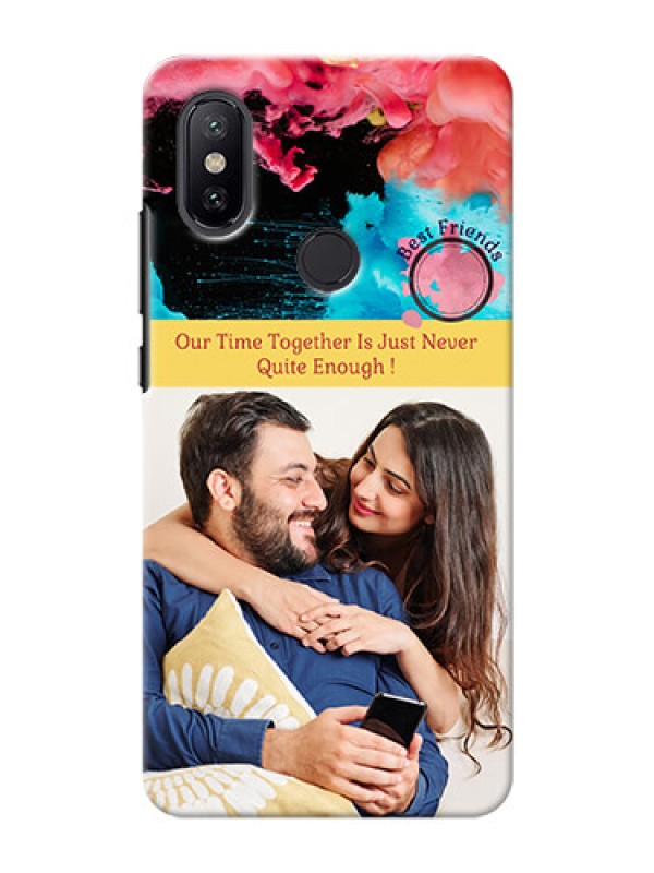 Custom Xiaomi Mi A2 best friends quote with acrylic painting Design
