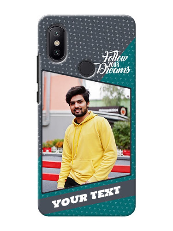 Custom Xiaomi Mi A2 2 colour background with different patterns and dreams quote Design