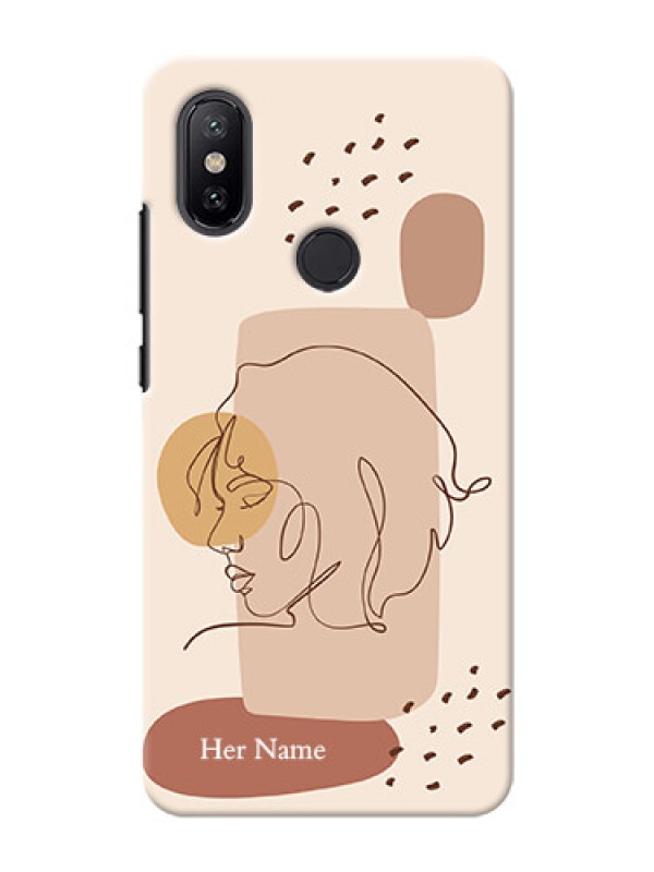 Custom Xiaomi Mi A2 Custom Phone Covers: Calm Woman line art Design