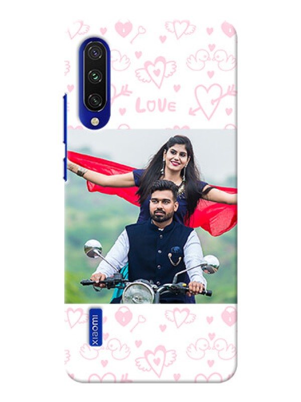 Custom Mi A3 personalized phone covers: Pink Flying Heart Design