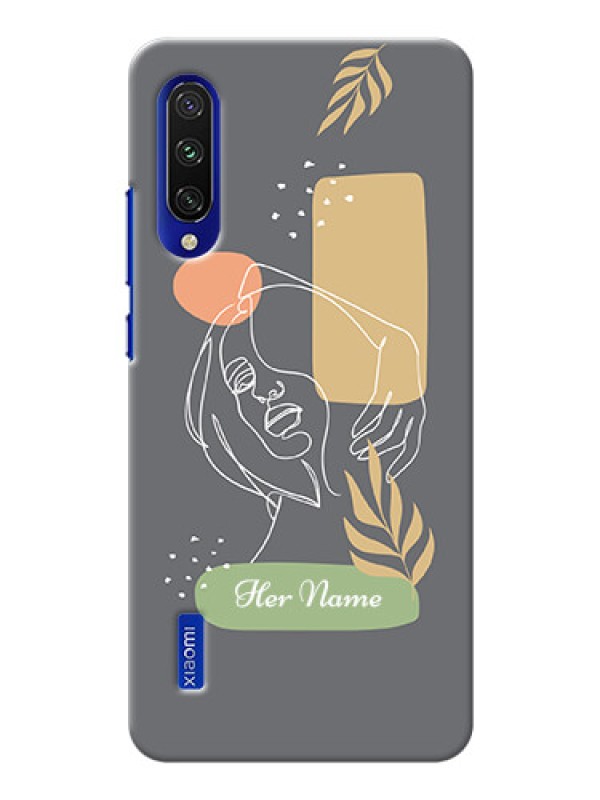 Custom Xiaomi Mi A3 Phone Back Covers: Gazing Woman line art Design
