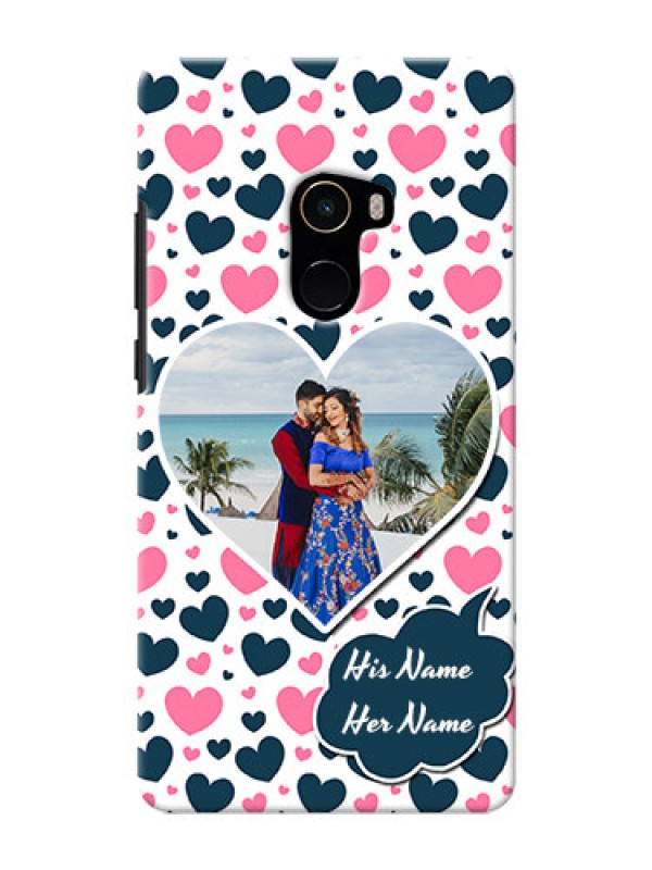 Custom Mi MIX 2 Mobile Covers Online: Pink & Blue Heart Design