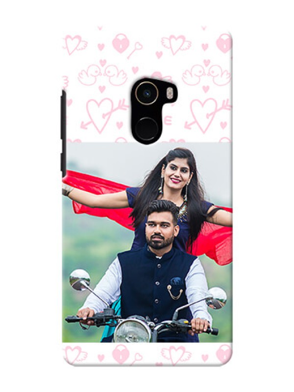 Custom Mi MIX 2 personalized phone covers: Pink Flying Heart Design