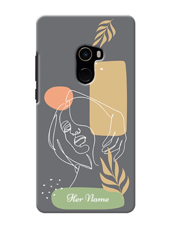 Custom Xiaomi Mi Mix 2 Phone Back Covers: Gazing Woman line art Design