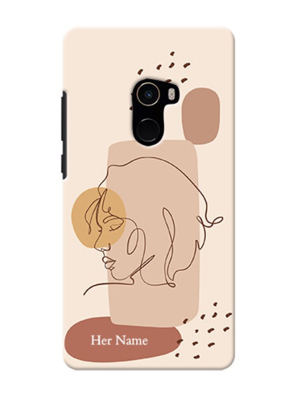 Custom Xiaomi Mi Mix 2 Custom Phone Covers: Calm Woman line art Design