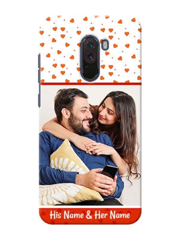 Custom Poco F1 Phone Back Covers: Orange Love Symbol Design