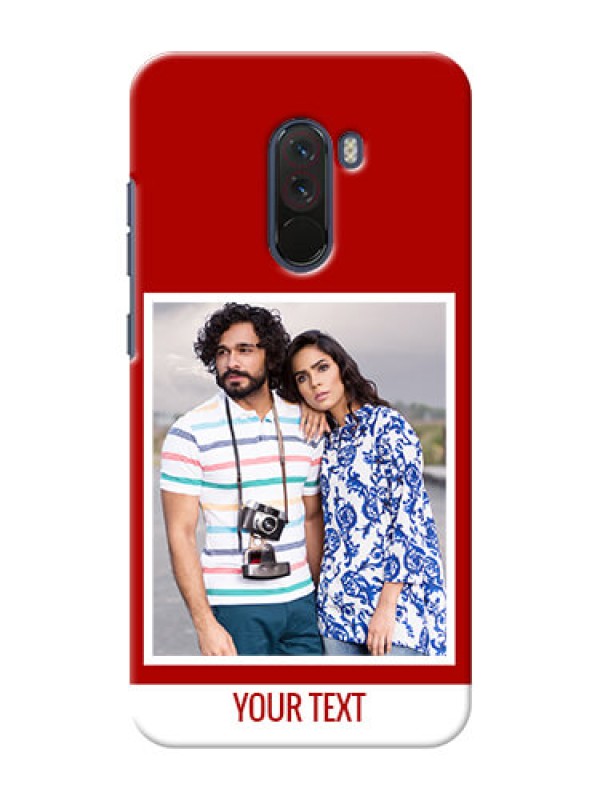 Custom Poco F1 mobile phone covers: Simple Red Color Design