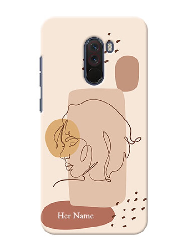 Custom Xiaomi Pocophone F1 Custom Phone Covers: Calm Woman line art Design