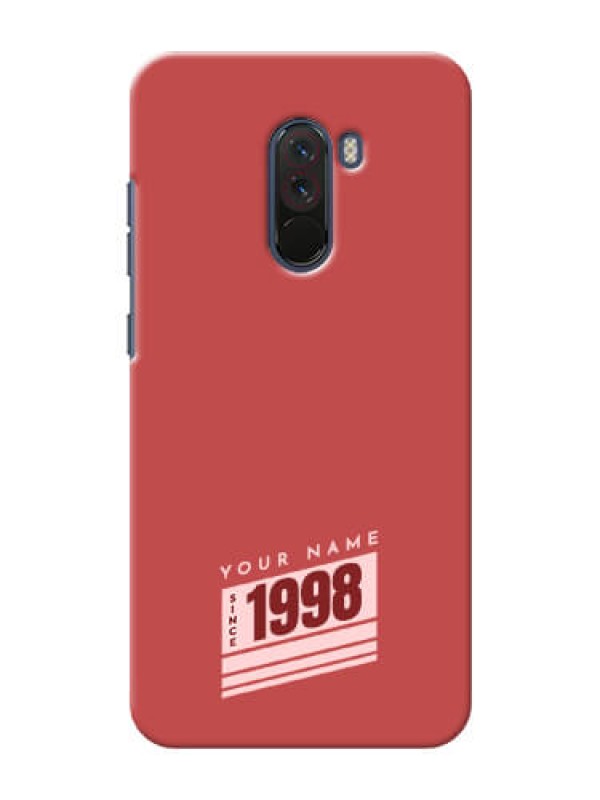 Custom Xiaomi Pocophone F1 Phone Back Covers: Red custom year of birth Design