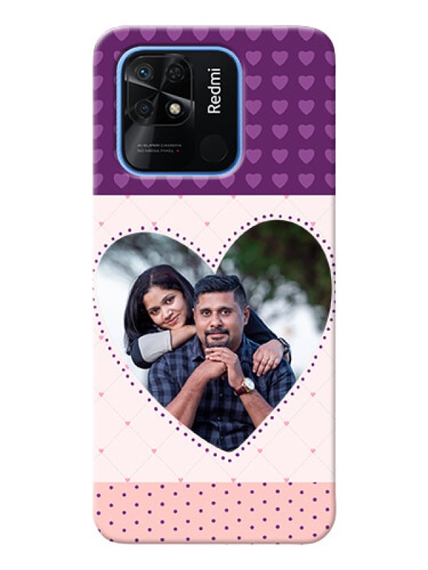 Custom Redmi 10 Power Mobile Back Covers: Violet Love Dots Design