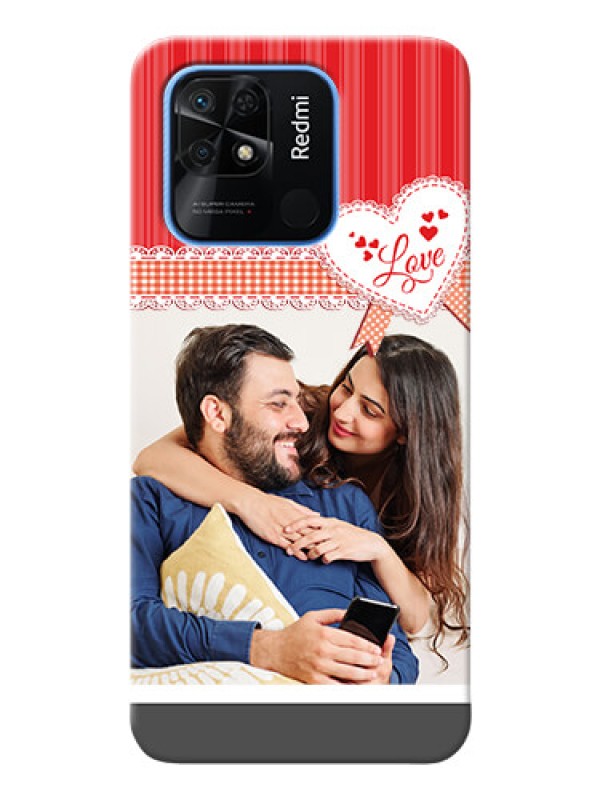 Custom Redmi 10 Power phone cases online: Red Love Pattern Design