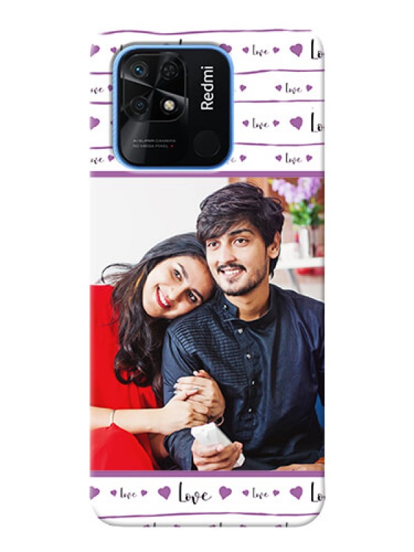Custom Redmi 10 Power Mobile Back Covers: Couples Heart Design