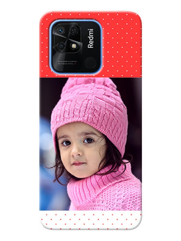 Custom Redmi 10 Power personalised phone covers: Red Pattern Design
