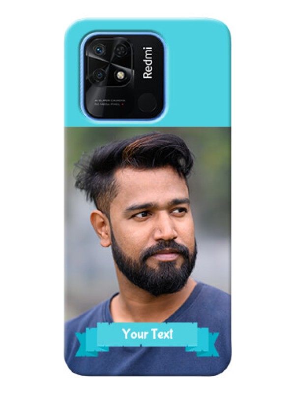 Custom Redmi 10 Power Personalized Mobile Covers: Simple Blue Color Design