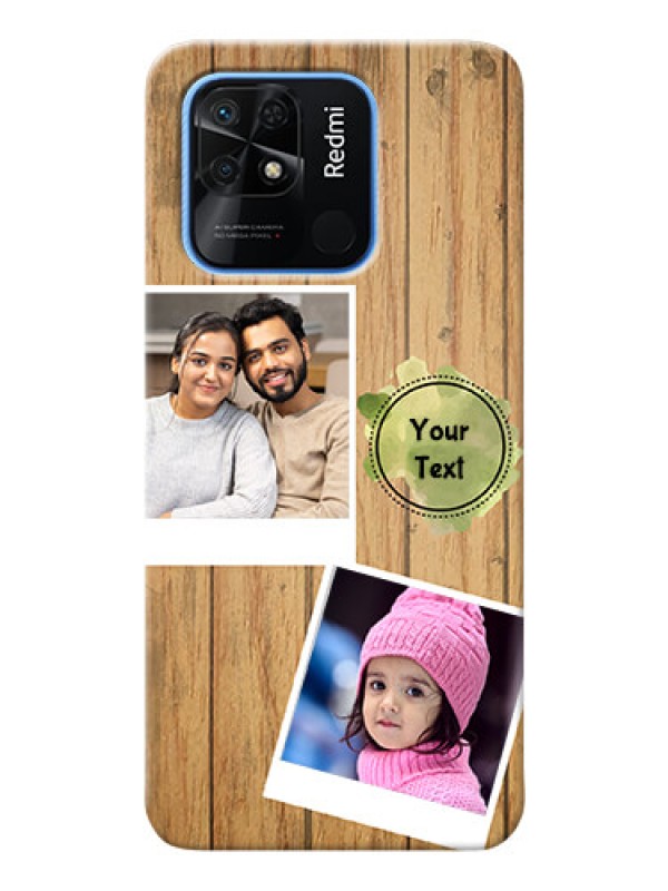 Custom Redmi 10 Power Custom Mobile Phone Covers: Wooden Texture Design