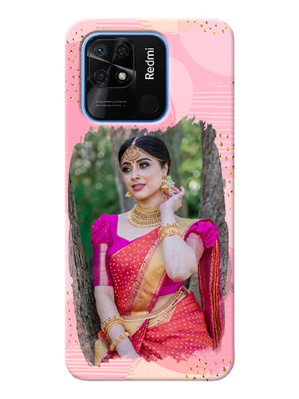 Custom Redmi 10 Power Phone Covers for Girls: Gold Glitter Splash Design