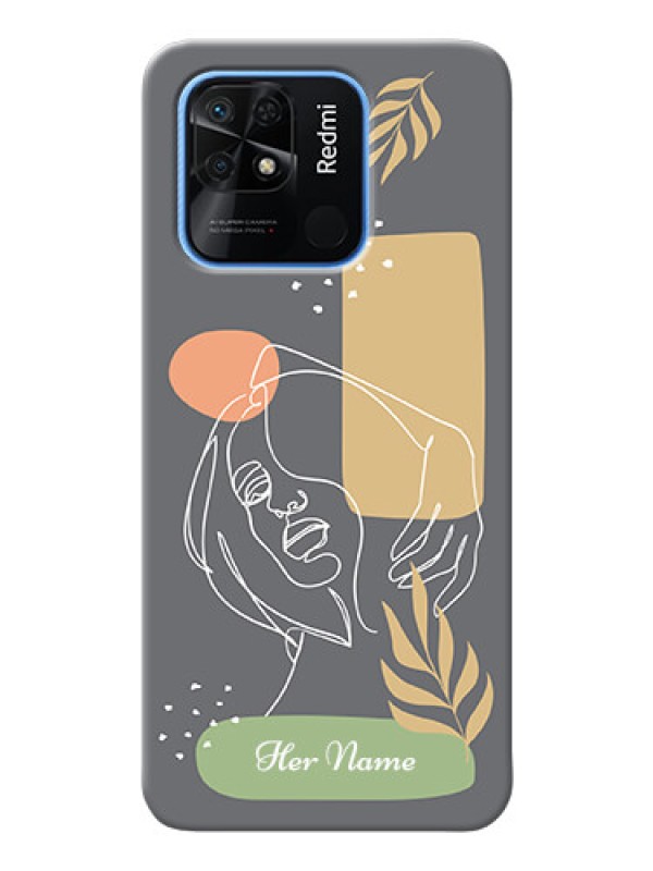 Custom Redmi 10 Power Phone Back Covers: Gazing Woman line art Design