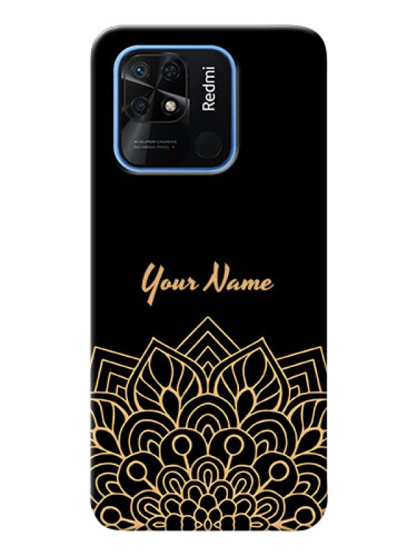 Custom Redmi 10 Power Back Covers: Golden mandala Design