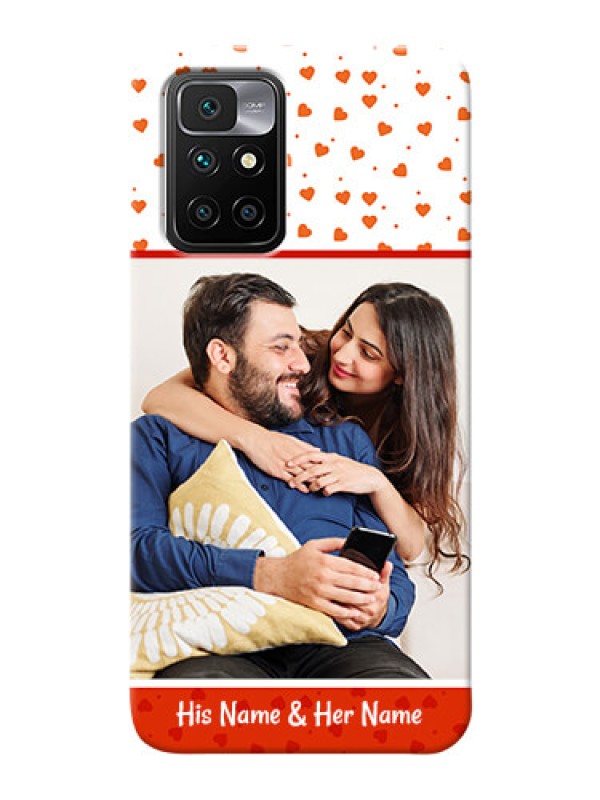 Custom Redmi 10 Prime 2022 Phone Back Covers: Orange Love Symbol Design