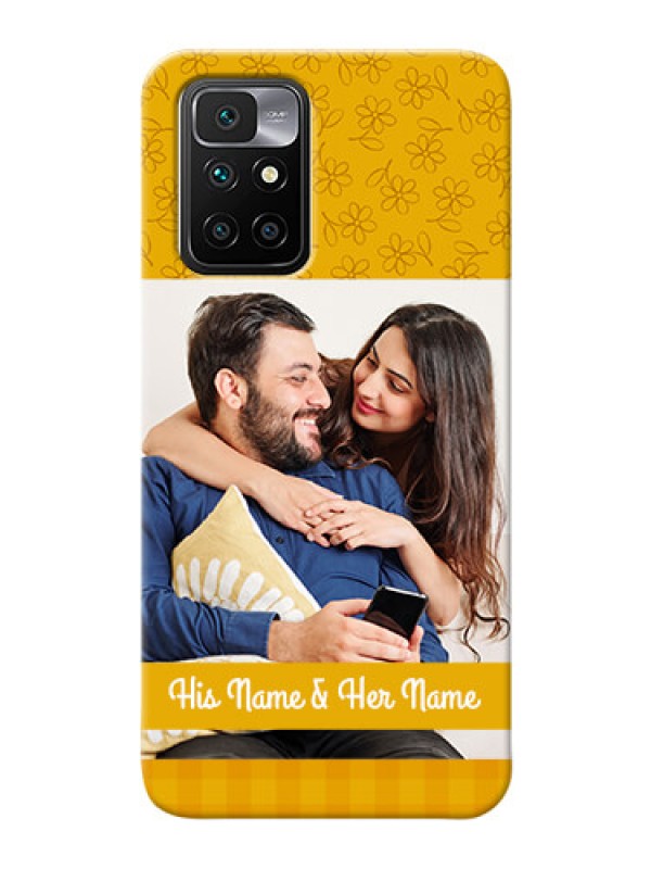 Custom Redmi 10 Prime 2022 mobile phone covers: Yellow Floral Design