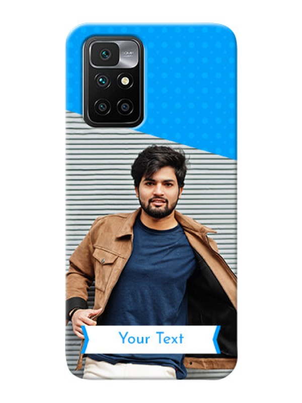 Custom Redmi 10 Prime 2022 Personalized Mobile Covers: Simple Blue Color Dotted Design