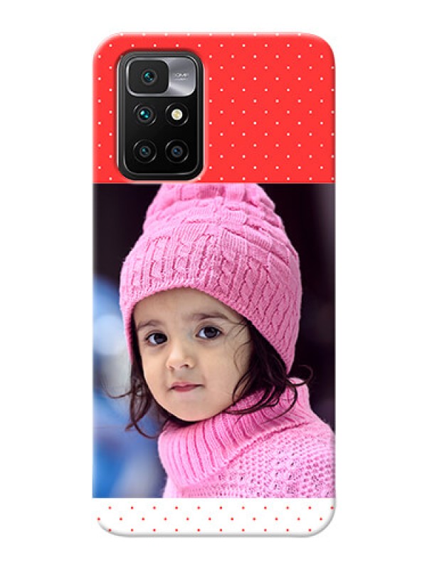 Custom Redmi 10 Prime 2022 personalised phone covers: Red Pattern Design