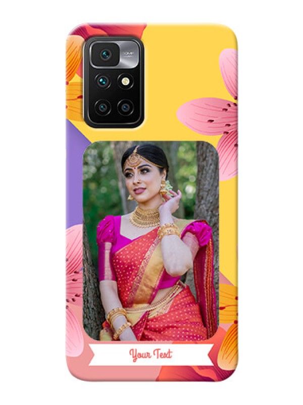Custom Redmi 10 Prime 2022 Mobile Covers: 3 Image With Vintage Floral Design