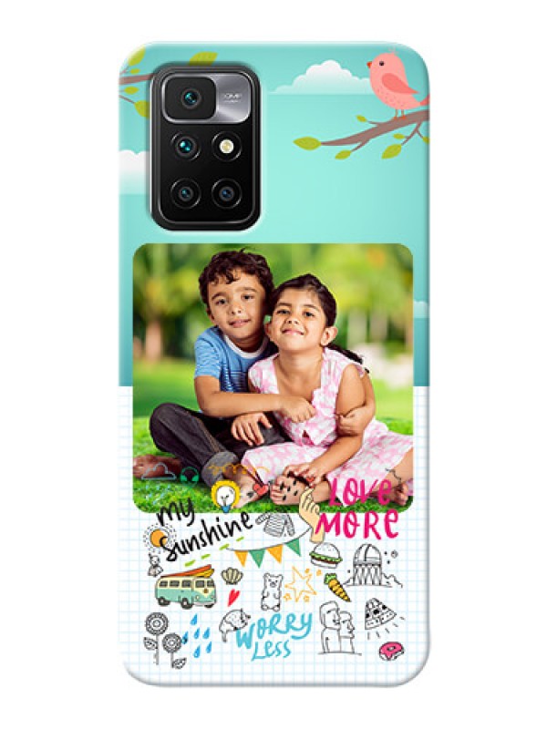 Custom Redmi 10 Prime 2022 phone cases online: Doodle love Design