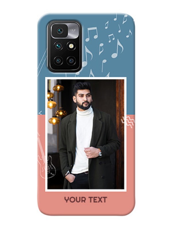 Custom Redmi 10 Prime 2022 Phone Back Covers with Color Musical Note Design