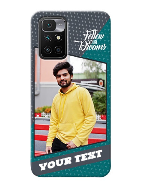 Custom Redmi 10 Prime 2022 Back Covers: Background Pattern Design with Quote