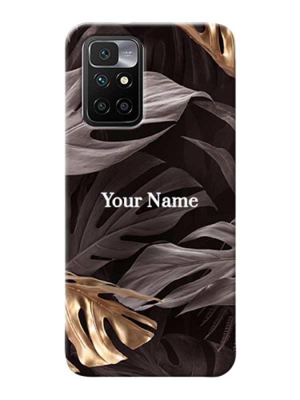 Custom Redmi 10 Prime 2022 Mobile Back Covers: Wild Leaves digital paint Design