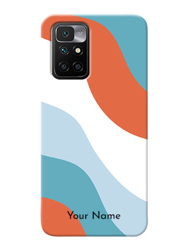 Custom Redmi 10 Prime 2022 Mobile Back Covers: coloured Waves Design