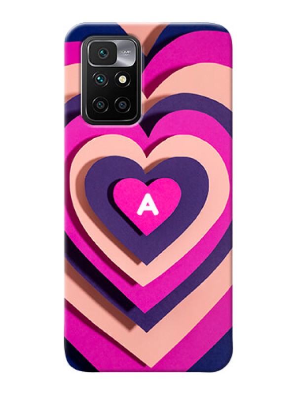 Custom Redmi 10 Prime 2022 Custom Mobile Case with Cute Heart Pattern Design
