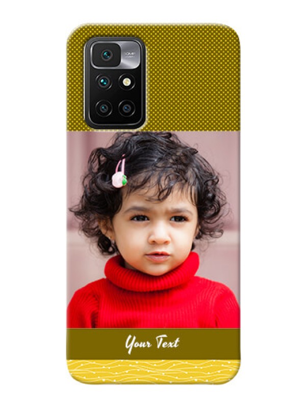 Custom Redmi 10 Prime custom mobile back covers: Simple Green Color Design