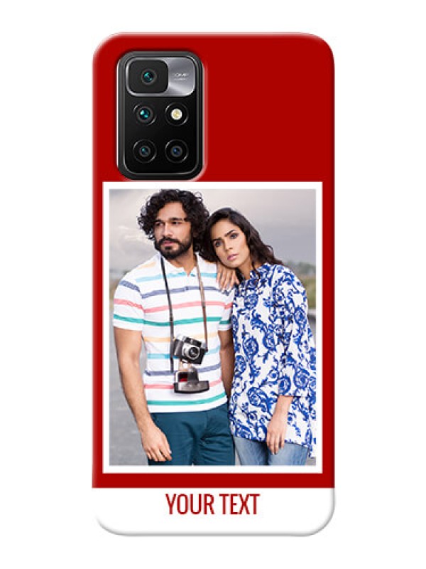 Custom Redmi 10 Prime mobile phone covers: Simple Red Color Design