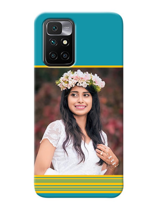 Custom Redmi 10 Prime personalized phone covers: Yellow & Blue Design 