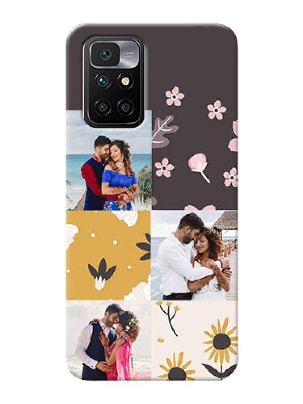 Custom Redmi 10 Prime phone cases online: 3 Images with Floral Design