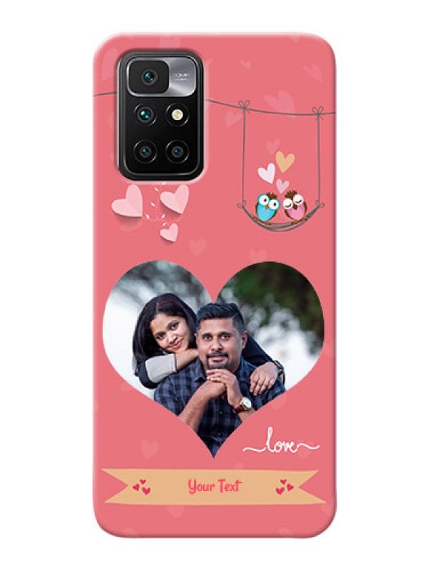 Custom Redmi 10 Prime custom phone covers: Peach Color Love Design 