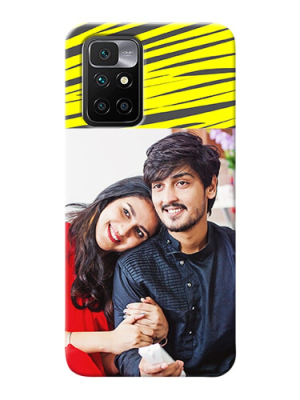 Custom Redmi 10 Prime Personalised mobile covers: Yellow Abstract Design