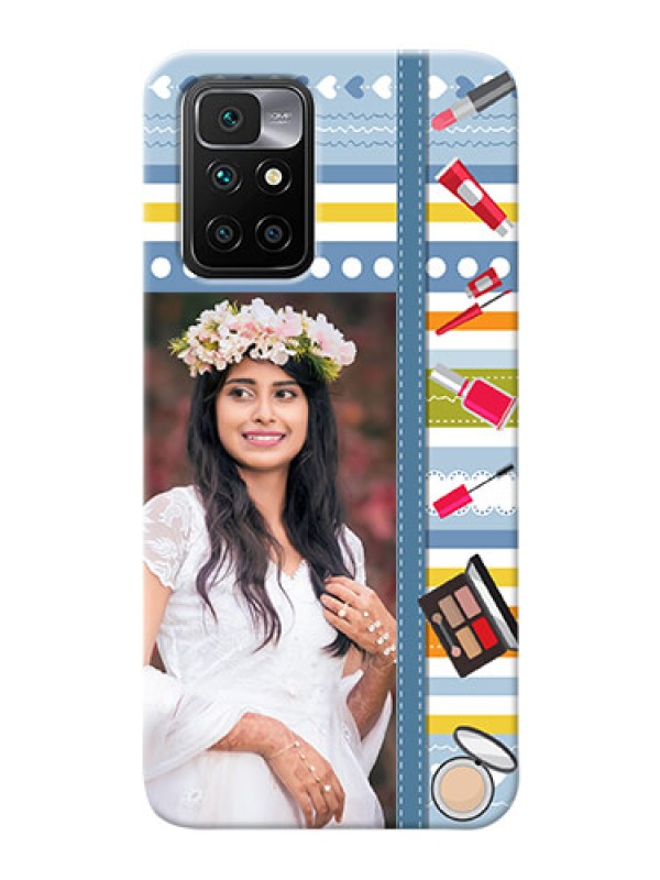 Custom Redmi 10 Prime Personalized Mobile Cases: Makeup Icons Design
