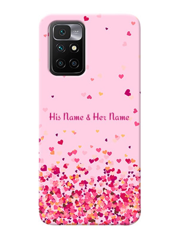Custom Redmi 10 Prime Phone Back Covers: Floating Hearts Design