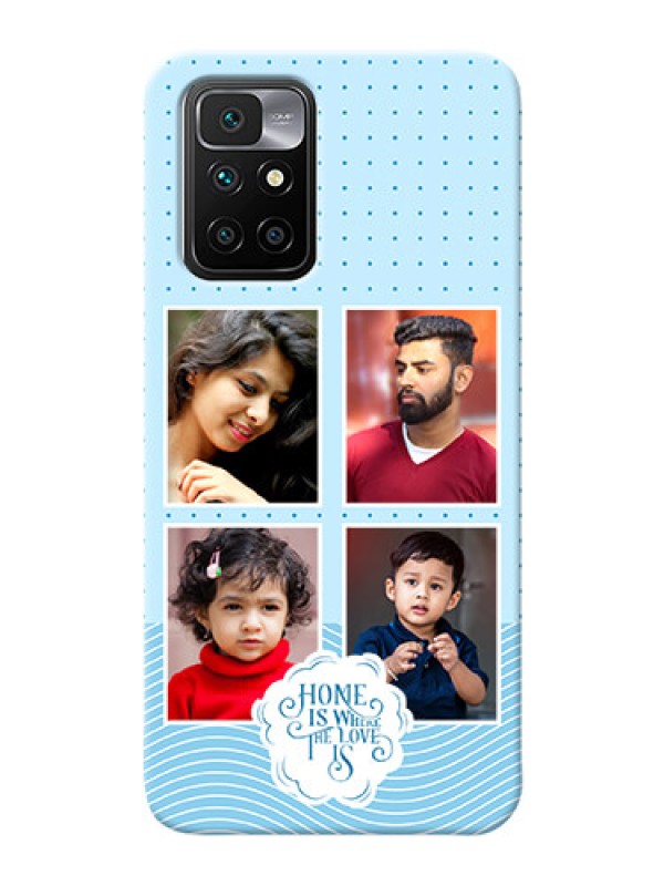 Custom Redmi 10 Prime Custom Phone Covers: Cute love quote with 4 pic upload Design