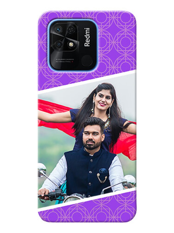 Custom Redmi 10 mobile back covers online: violet Pattern Design