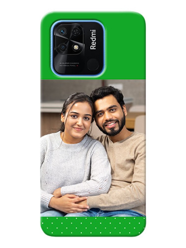 Custom Redmi 10 Personalised mobile covers: Green Pattern Design