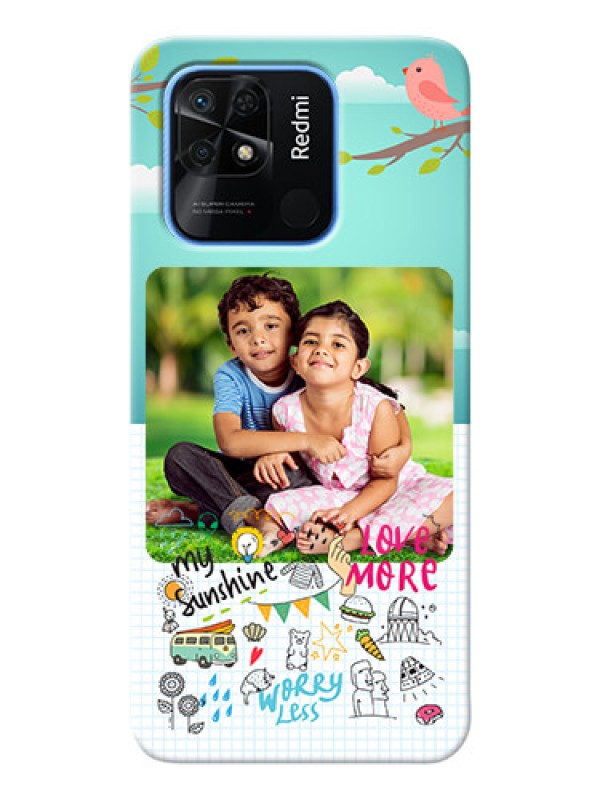 Custom Redmi 10 phone cases online: Doodle love Design