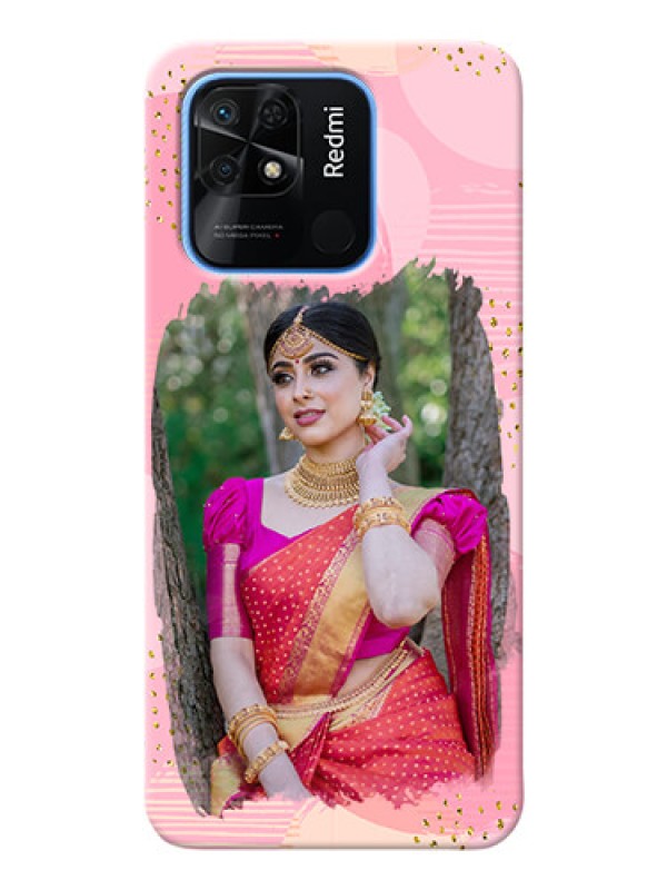 Custom Redmi 10 Phone Covers for Girls: Gold Glitter Splash Design