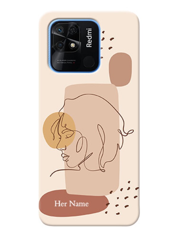 Custom Redmi 10 Custom Phone Covers: Calm Woman line art Design