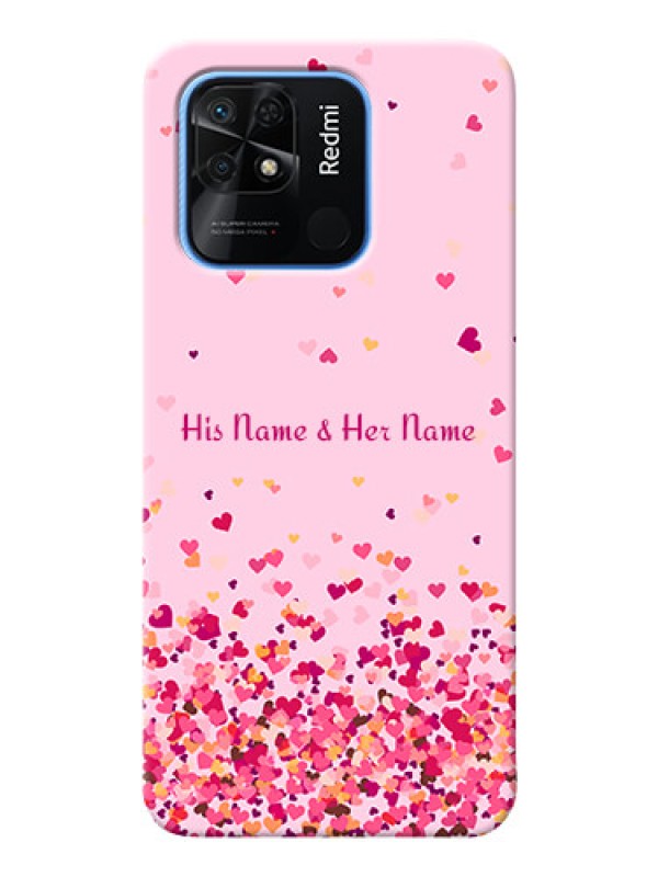 Custom Redmi 10 Phone Back Covers: Floating Hearts Design