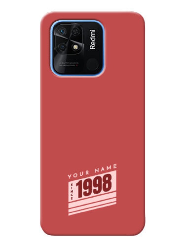 Custom Redmi 10 Phone Back Covers: Red custom year of birth Design